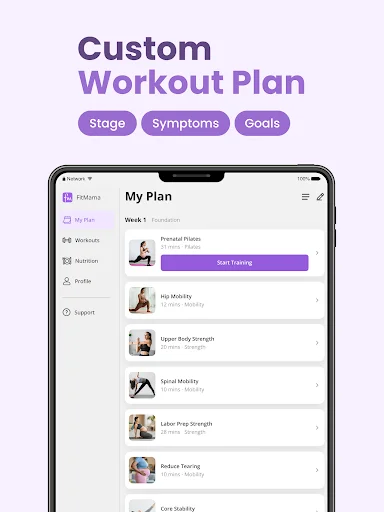 FitMama: गर्भावस्था और प्रसवोत्तर फिटनेस ऐप डाउनलोड करें - Screenshot 16