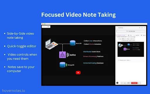 HoverNotes: YouTube और Udemy के लिए सर्वश्रेष्ठ AI वीडियो नोट-टेकिंग टूल - Screenshot 2
