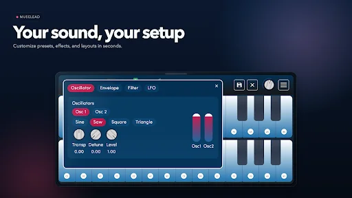 MuseLead Synthesizer डाउनलोड करें – बेहतरीन Android MPE MIDI कंट्रोलर - Screenshot 4