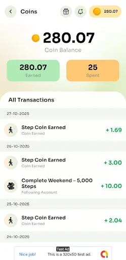 Walk Wallet डाउनलोड करें – अपने कदमों को ट्रैक करें और रिवॉर्ड्स कमाएं - Screenshot 5