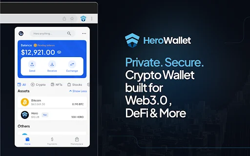 Hero Wallet डाउनलोड करें – सुरक्षित मल्टी-चेन क्रिप्टो वॉलेट - Screenshot 1