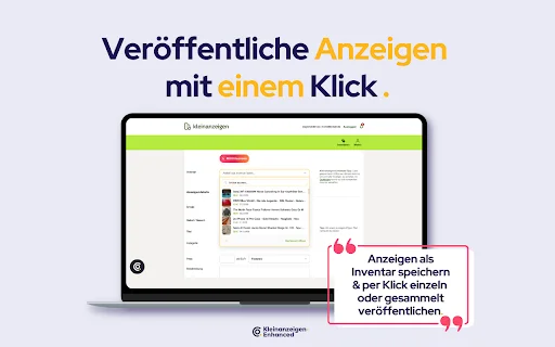 Kleinanzeigen-Enhanced डाउनलोड करें – विज्ञापन और बिक्री के लिए सर्वश्रेष्ठ टूल - Screenshot 1