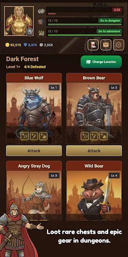 Gladia2 ऑनलाइन MMO टेक्स्ट RPG डाउनलोड करें – मध्ययुगीन एडवेंचर - Screenshot 3