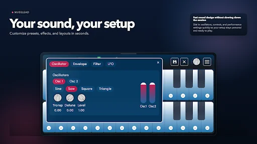 MuseLead Synthesizer डाउनलोड करें – बेहतरीन Android MPE MIDI कंट्रोलर - Screenshot 16