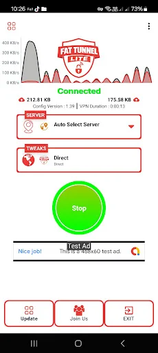 Fat Tunnel Lite डाउनलोड करें – तेज़ और सुरक्षित VPN टनल - Screenshot 1