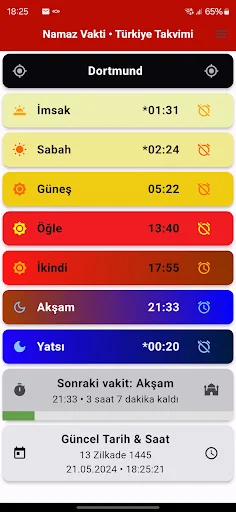 Türkiye Takvimi डाउनलोड करें – नमाज़ का समय और किबला दिशा - Screenshot 1