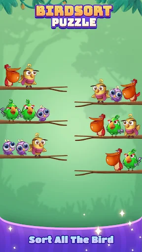 Bird Sort: Color Puzzle Master डाउनलोड करें – रंगीन पहेली गेम - Screenshot 1