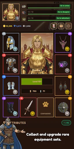 Gladia2 ऑनलाइन MMO टेक्स्ट RPG डाउनलोड करें – मध्ययुगीन एडवेंचर - Screenshot 2