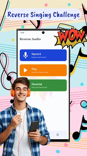 Reverse Audio: Reverse Singing डाउनलोड करें – मजेदार वॉइस रिवर्स ऐप - Screenshot 1