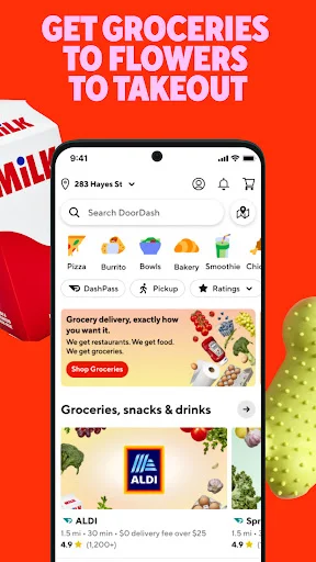 DoorDash डाउनलोड करें – फ़ूड और ग्रोसरी डिलीवरी ऐप - Screenshot 2