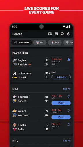 ESPN ऐप डाउनलोड करें – लाइव स्पोर्ट्स स्कोर और खबरें पाएं - Screenshot 8