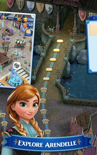 Disney Frozen Free Fall डाउनलोड करें – अरेंडेल की जादुई पहेली गेम - Screenshot 4